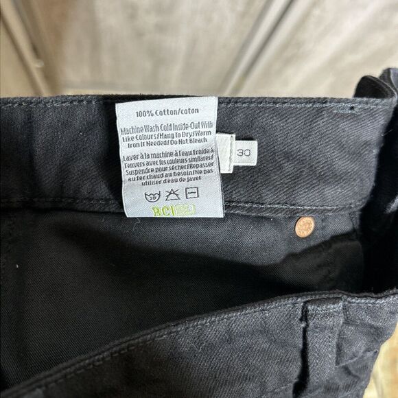 Decade Studio Jeans Size 30 Black Color Button Fly 100% Cotton High Rise - Picture 8 of 8